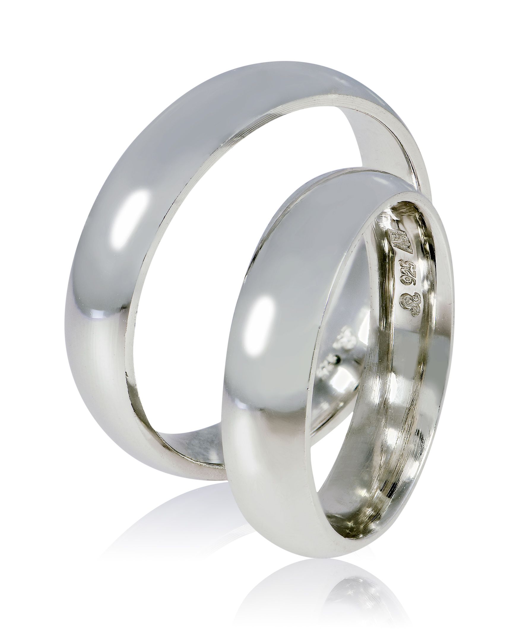 White gold wedding rings 5mm (code SS5)